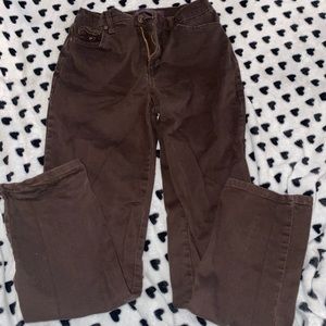 Brown pants, straight leg, no flaws